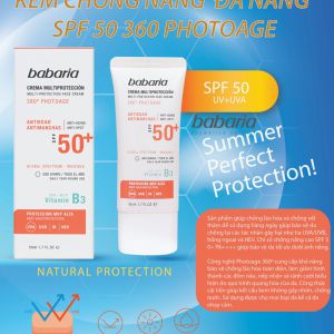 KEM CHỐNG NẮNG ĐA NĂNG SPF 50 360 Photoage - Natural Protection.